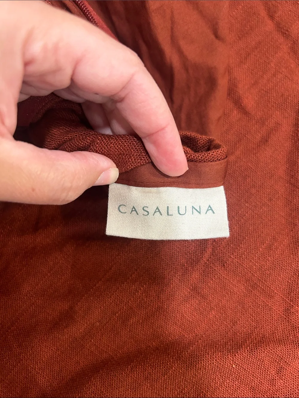 Casaluna Rust Linen King Duvet Set